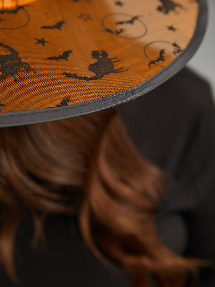 Halloween Cat Mesh Patchwork Hat