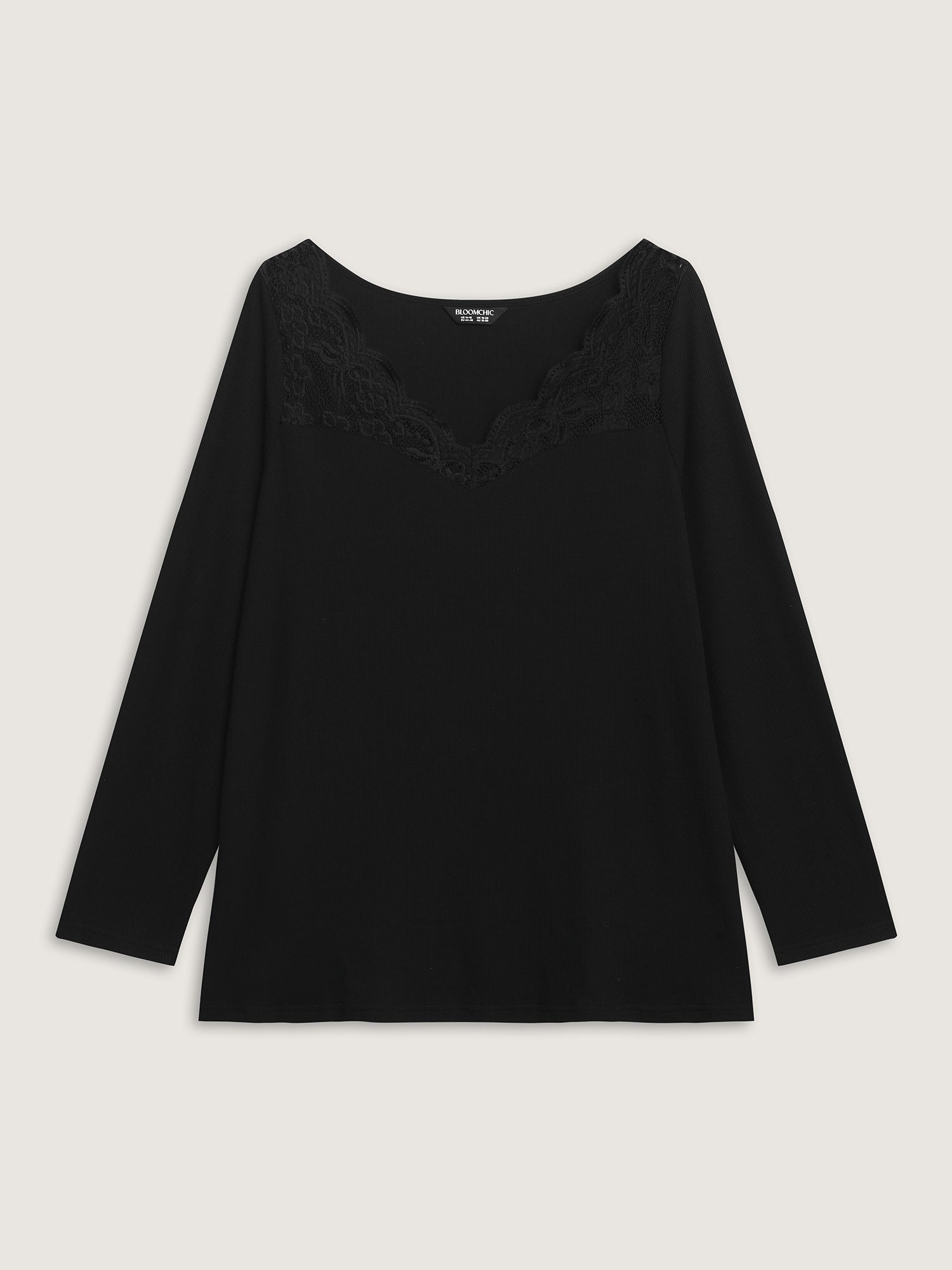 Sheer Lace V-Neckline T-Shirt
