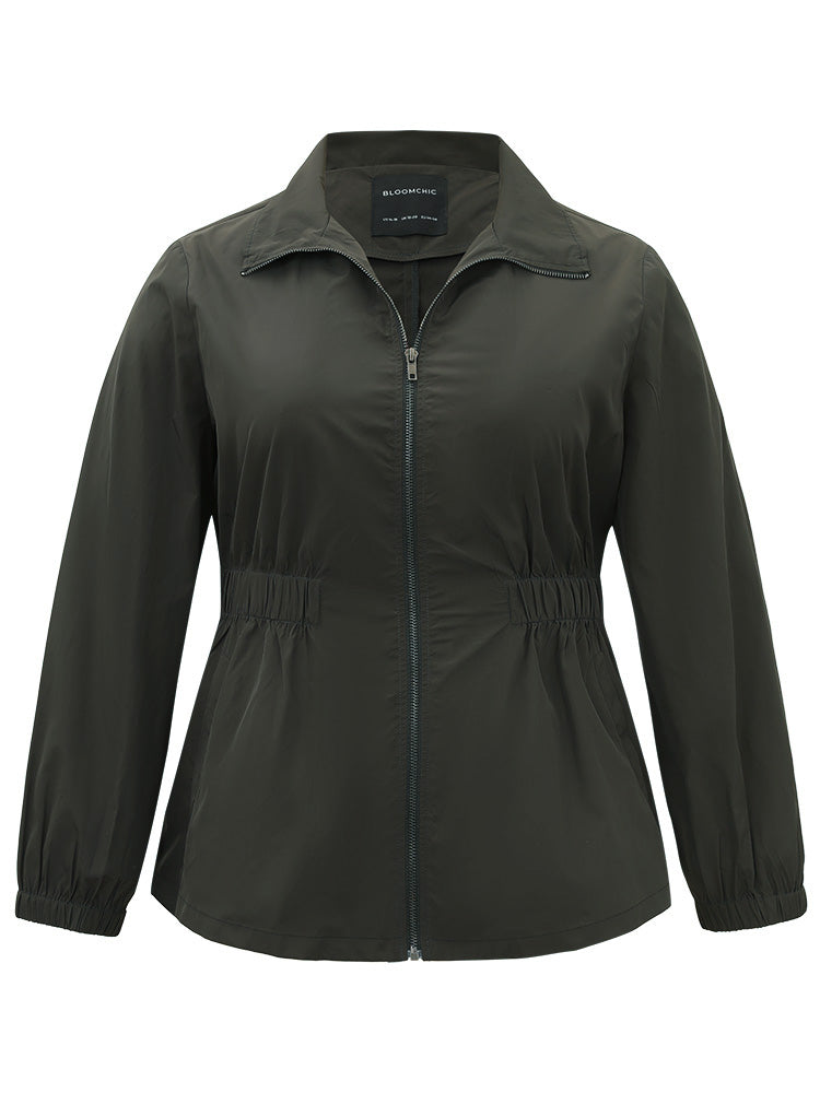 Wind-Resistant Waistline Inside Zipper Fly Windbreaker