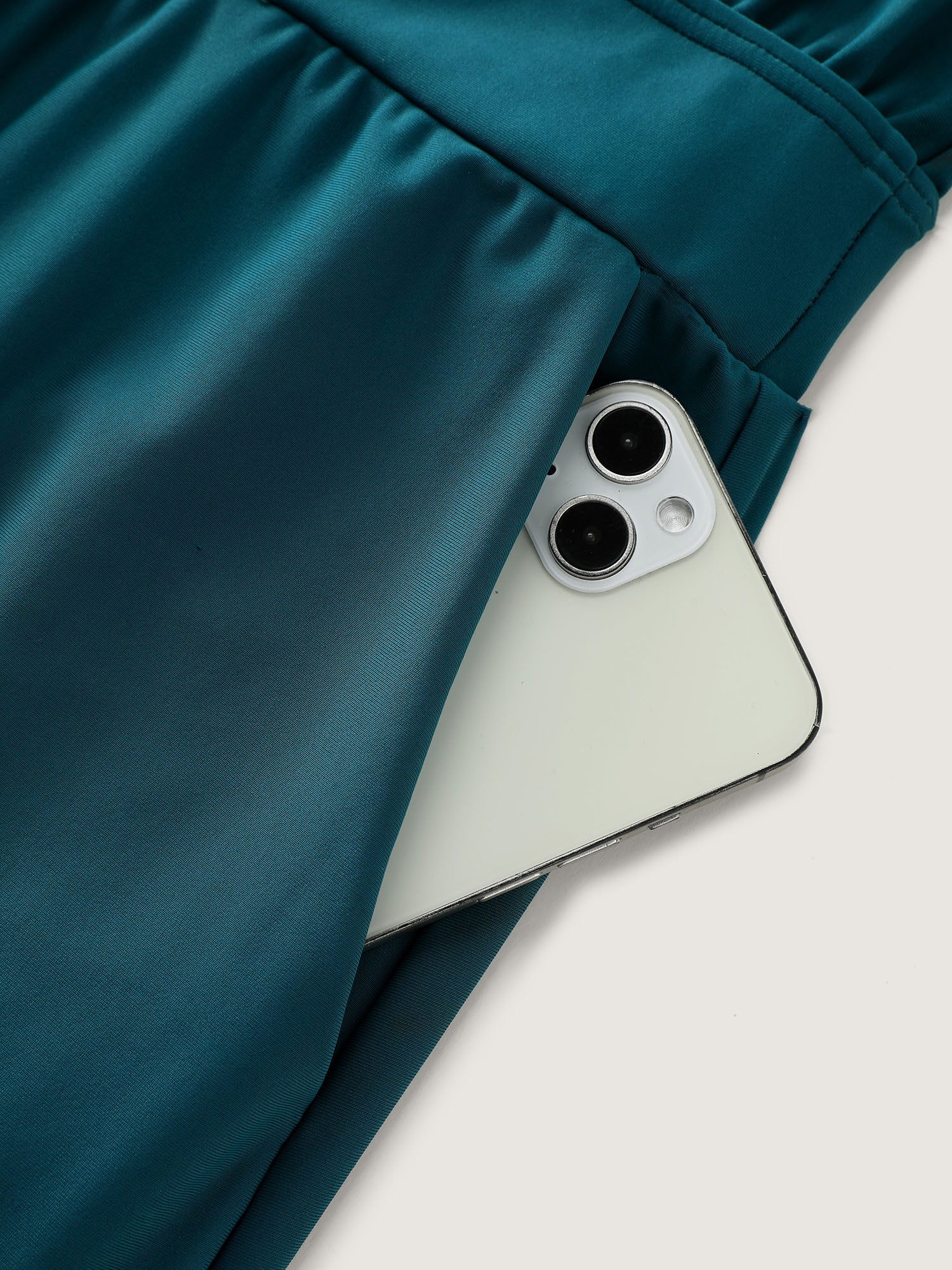 Solid Keyhole Elastic Waist Gathered One Piece Swimsuit