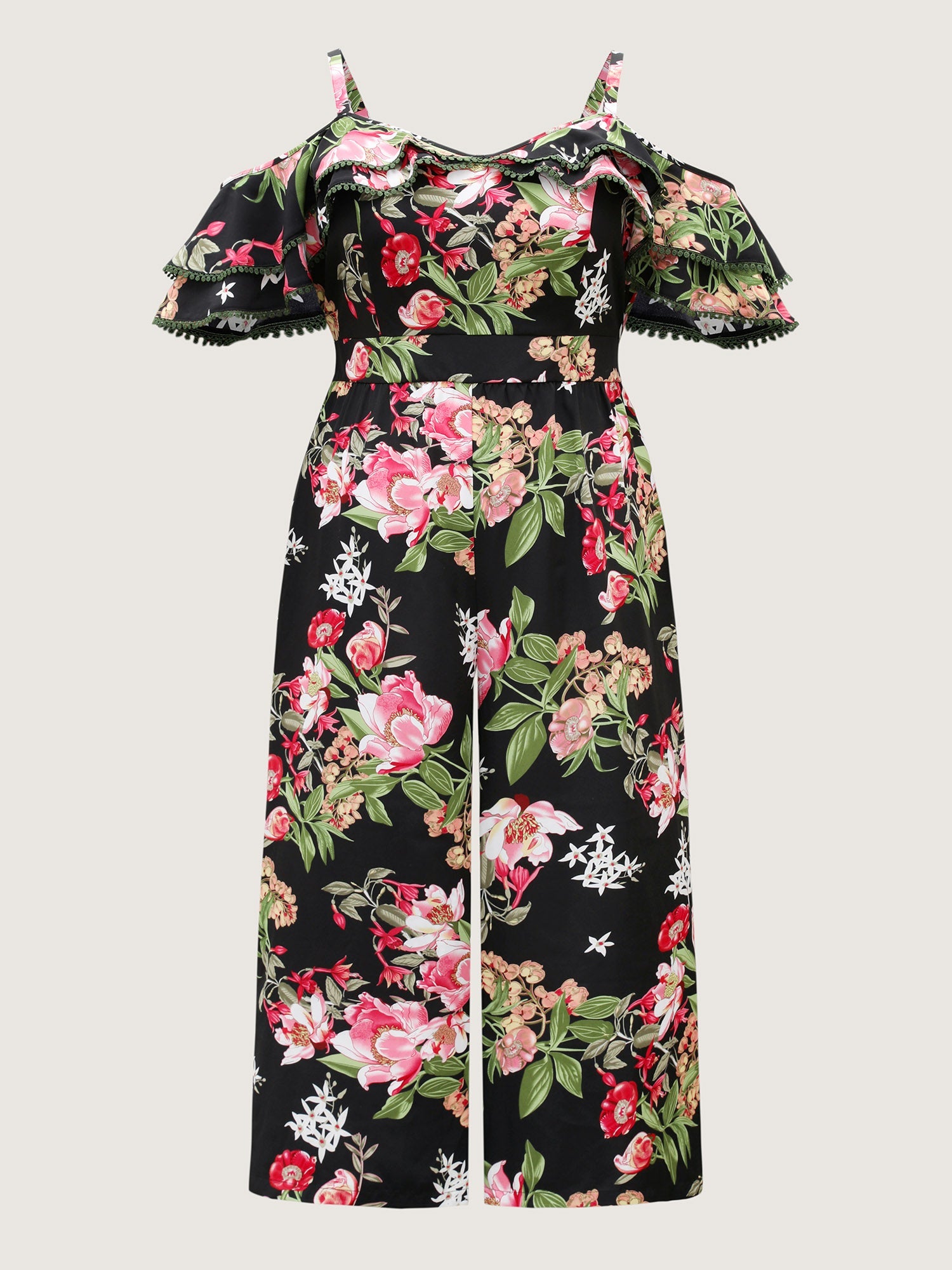 Floral Print Off-Shoulder Wide-Leg Jumpsuit