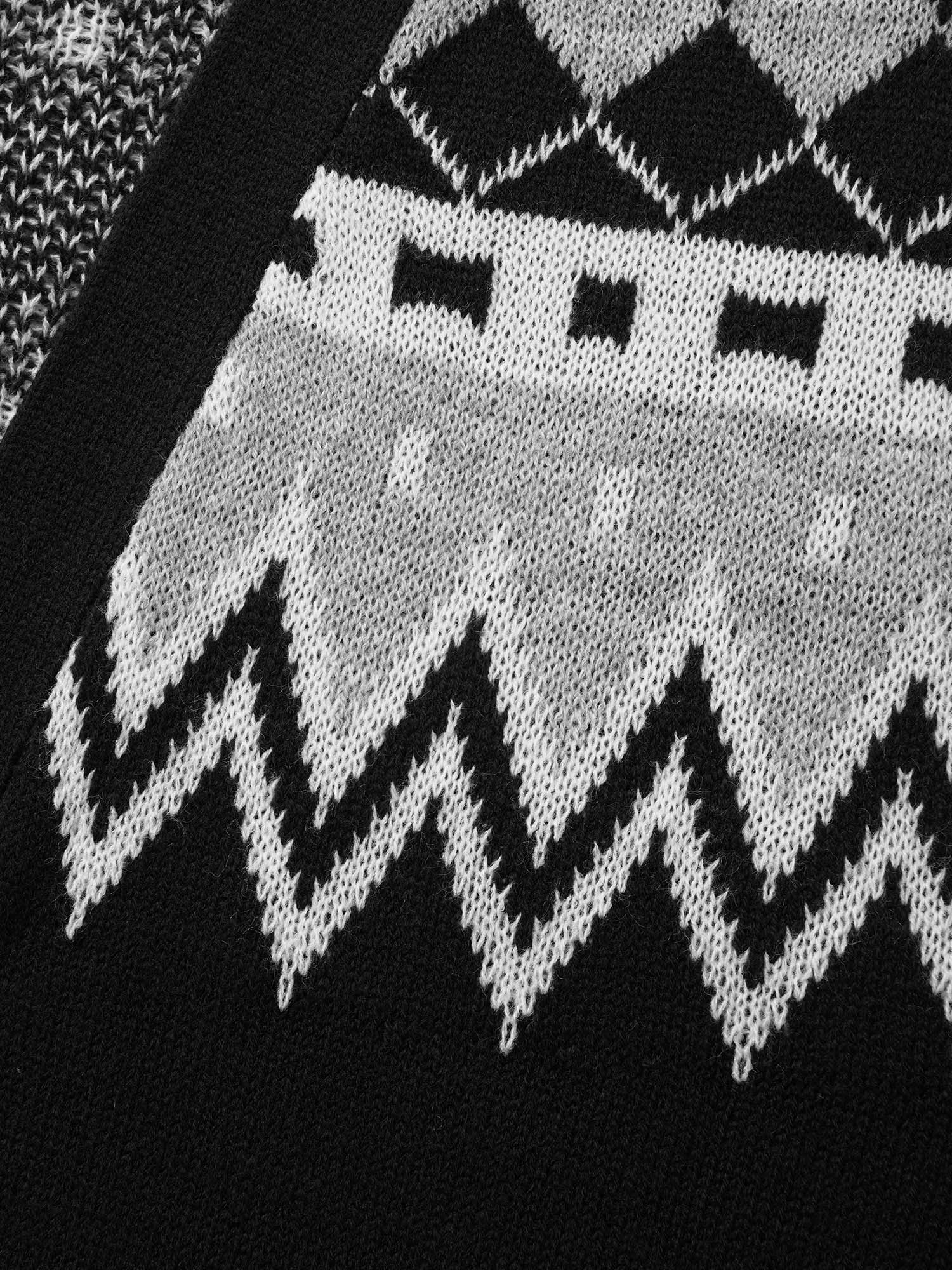 Bandana Geometric Raglan Sleeve Cardigan