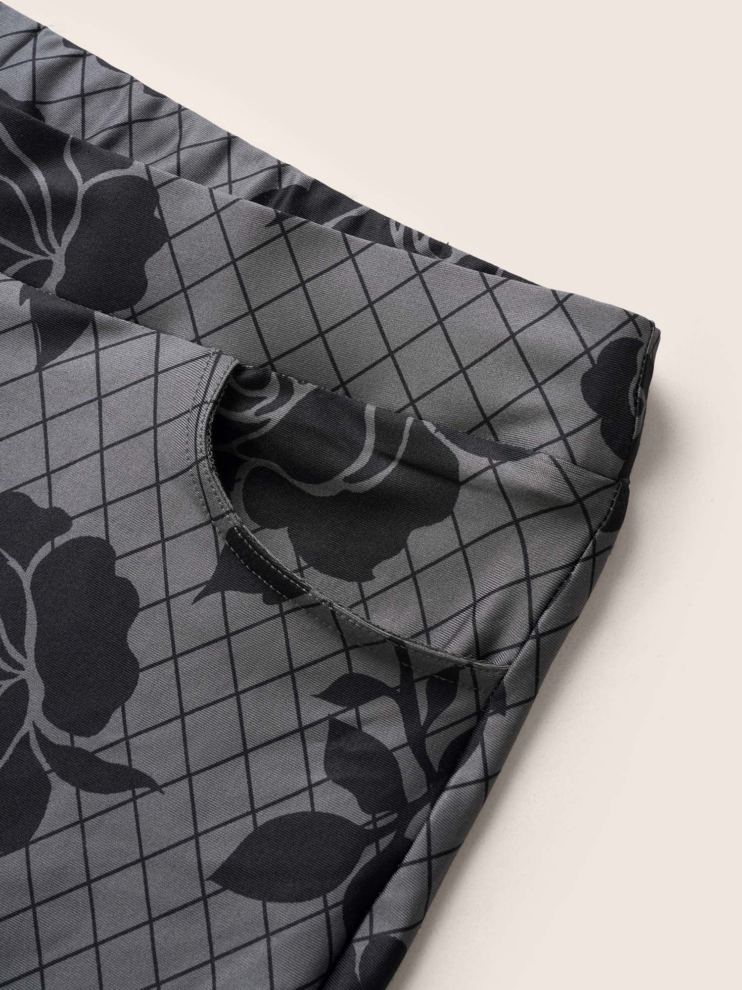 Skinny Rose Print High Rise Leggings