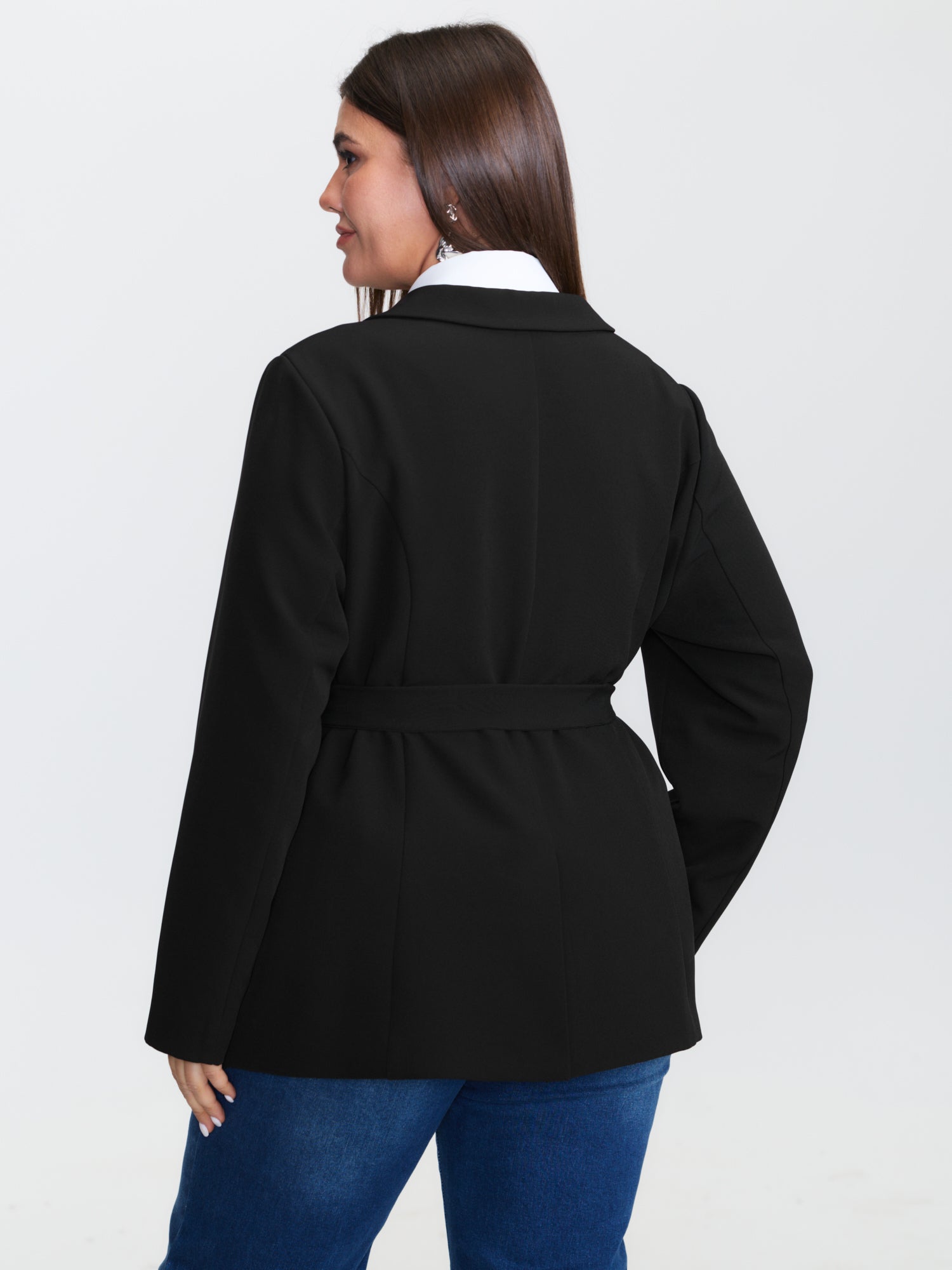 Side Belted Plain Blazer