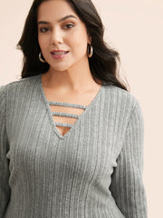 Airy Cozy Neck Cut-Out Midi Dress