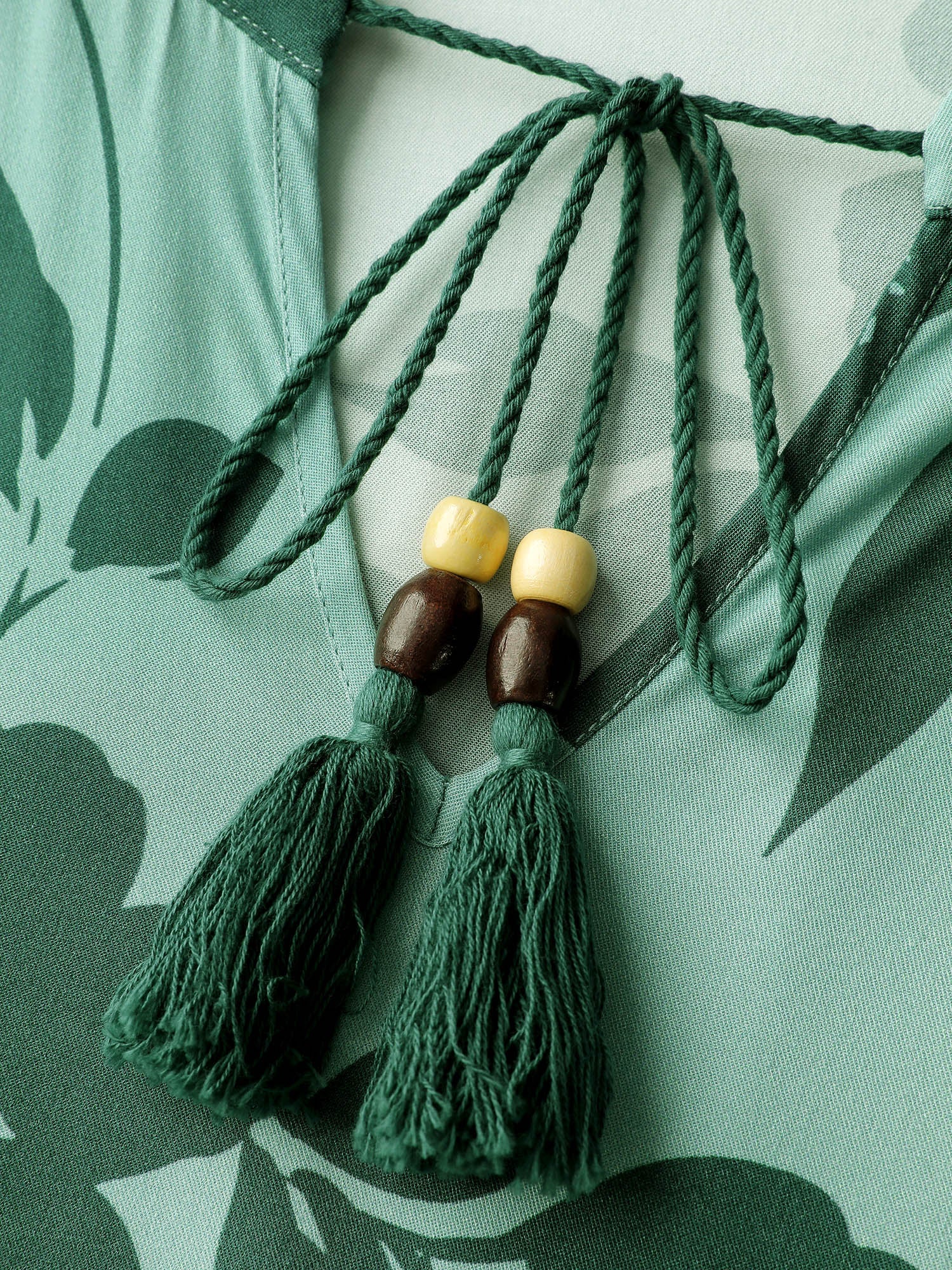 Floral Print Neck-Tie Tiered Midi Dress