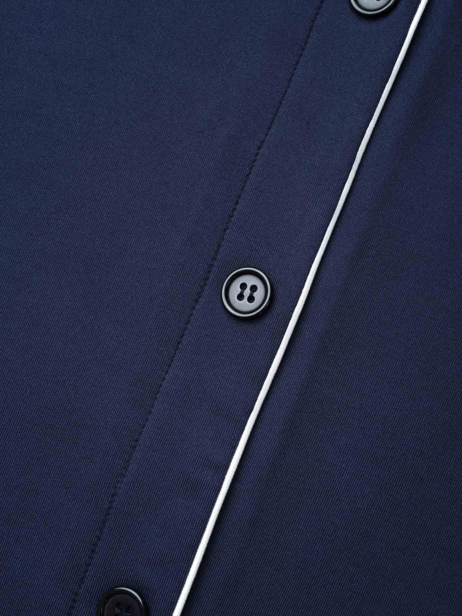 Shirt Collar Sprout Strip Lounge Dress