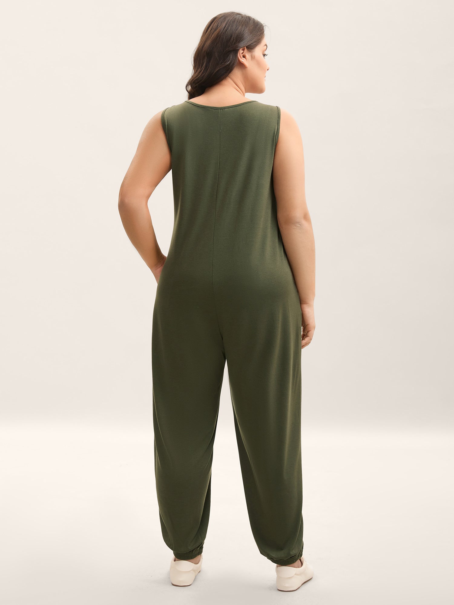 Stretchy Solid Wrap Tie Harlan Jumpsuit