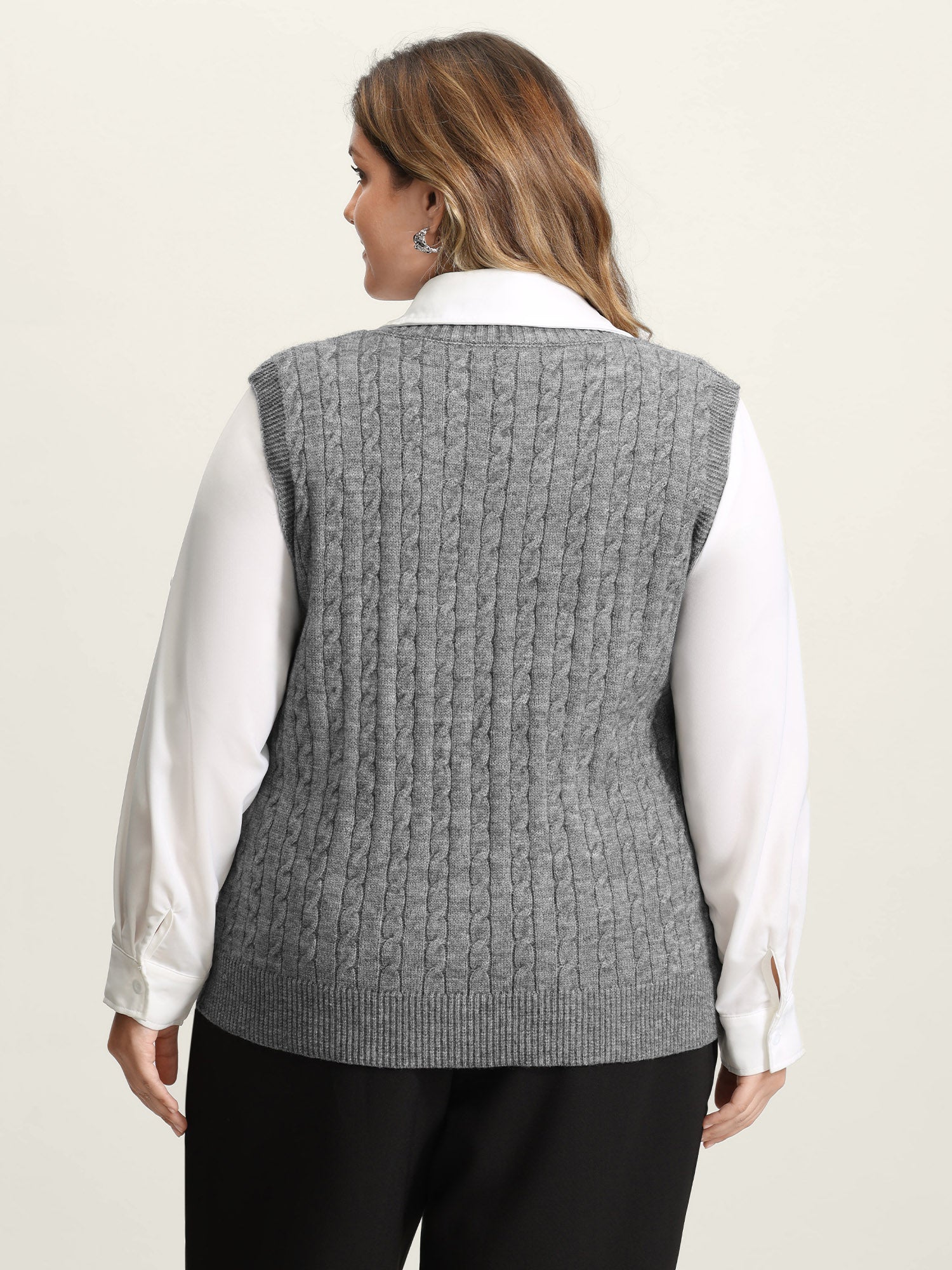 Textured V-Neck Sweater Vest