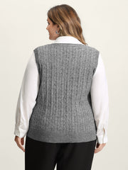 Textured V-Neck Sweater Vest