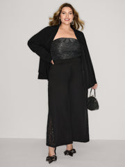 Ruffled Hem Double Button Blazer