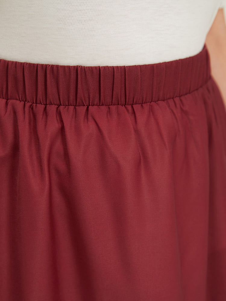 Floral Print Pocket Flutter Hem Skirt