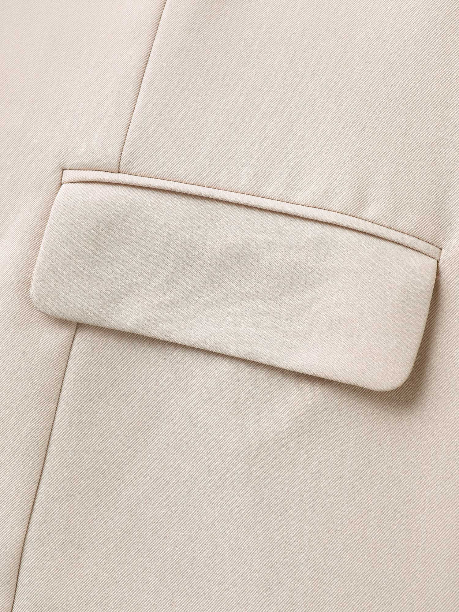 Button Front Pockets Solid Blazer