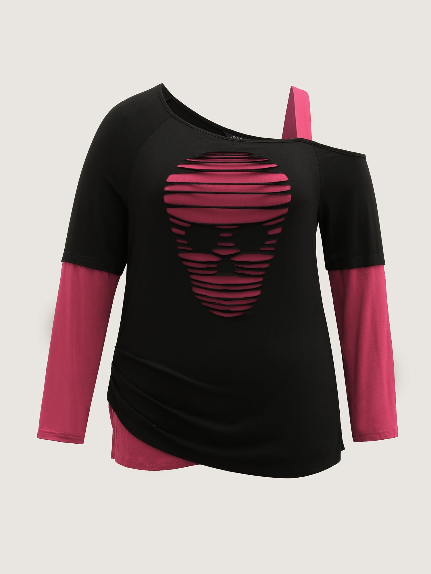 2-in-1 Supersoft Spooky Skull Print T-Shirt
