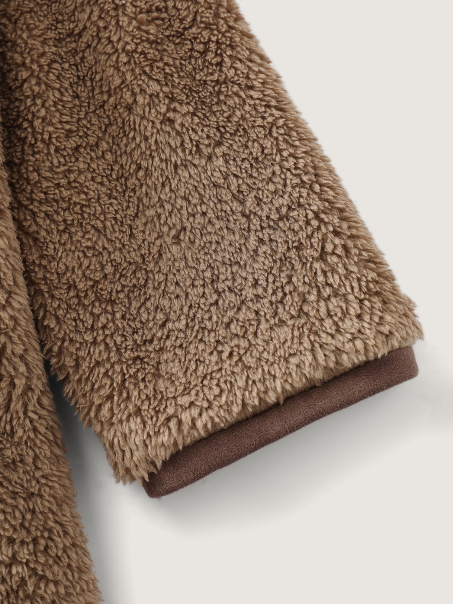 Furry Textured Color Contrast Pockets Jacket