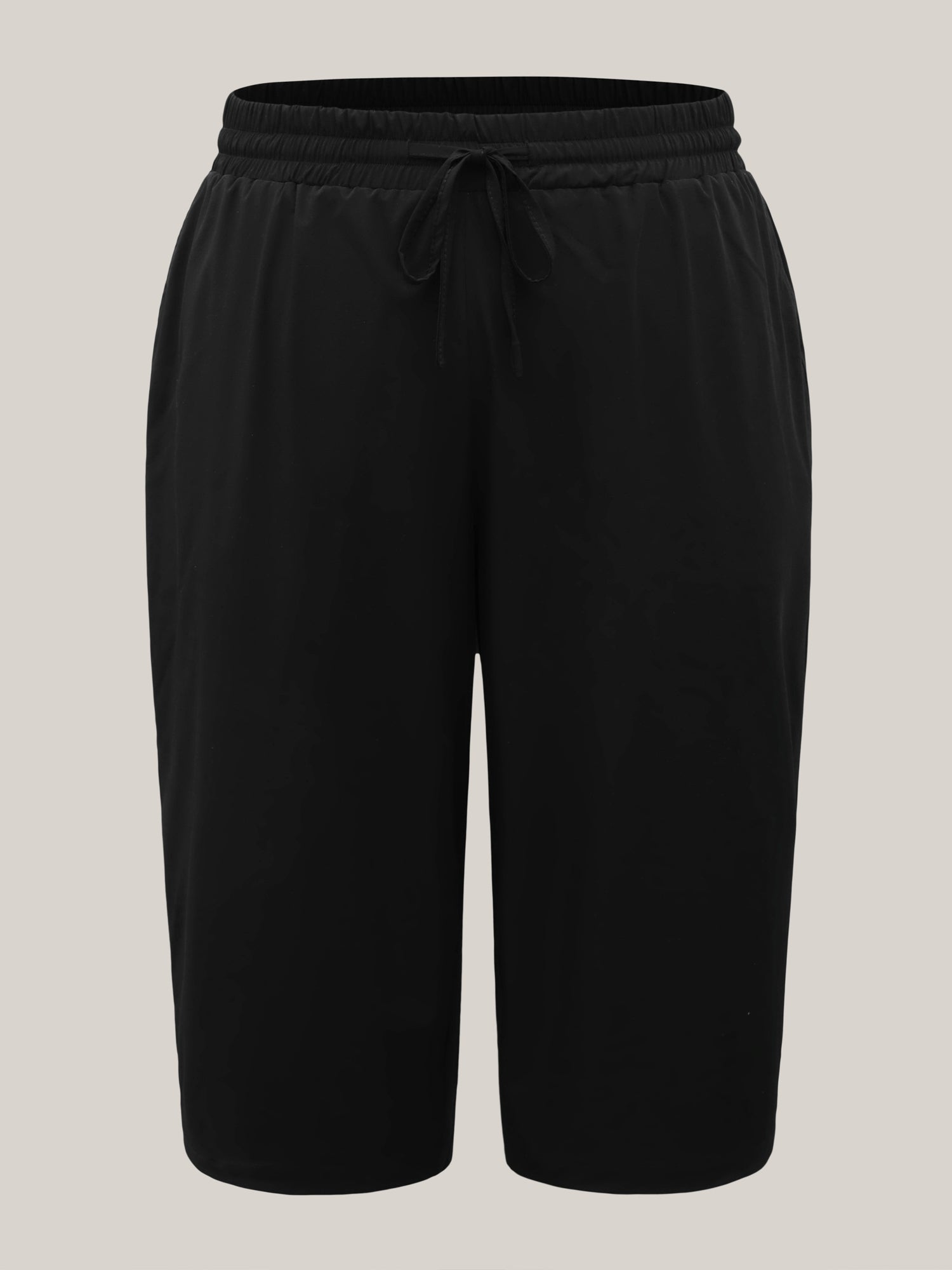 Shirred Waist Tie Straight-Leg Crop Pants