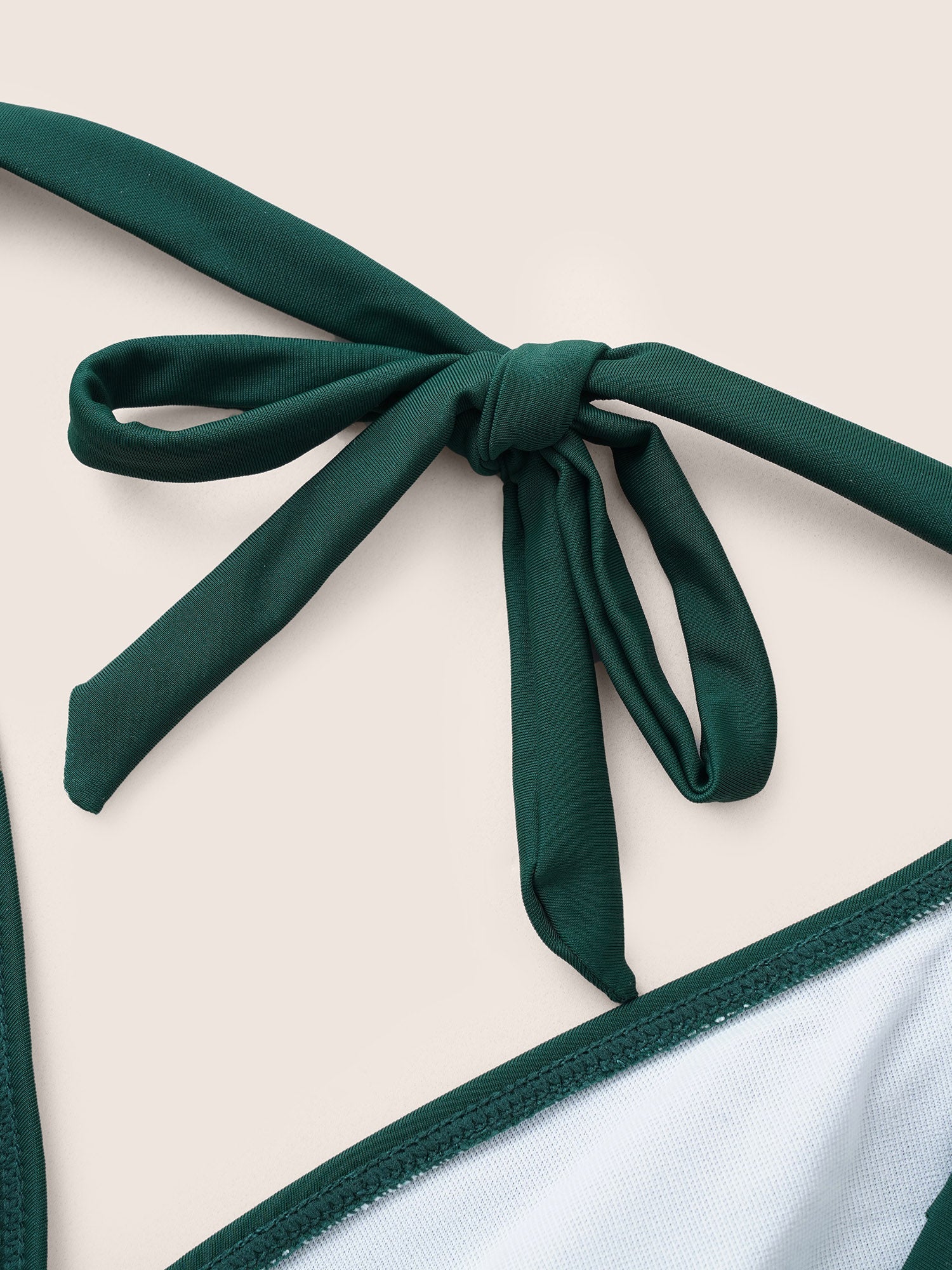 Solid Ruffle Hem Empire Waist Halter Neck Swim Dress