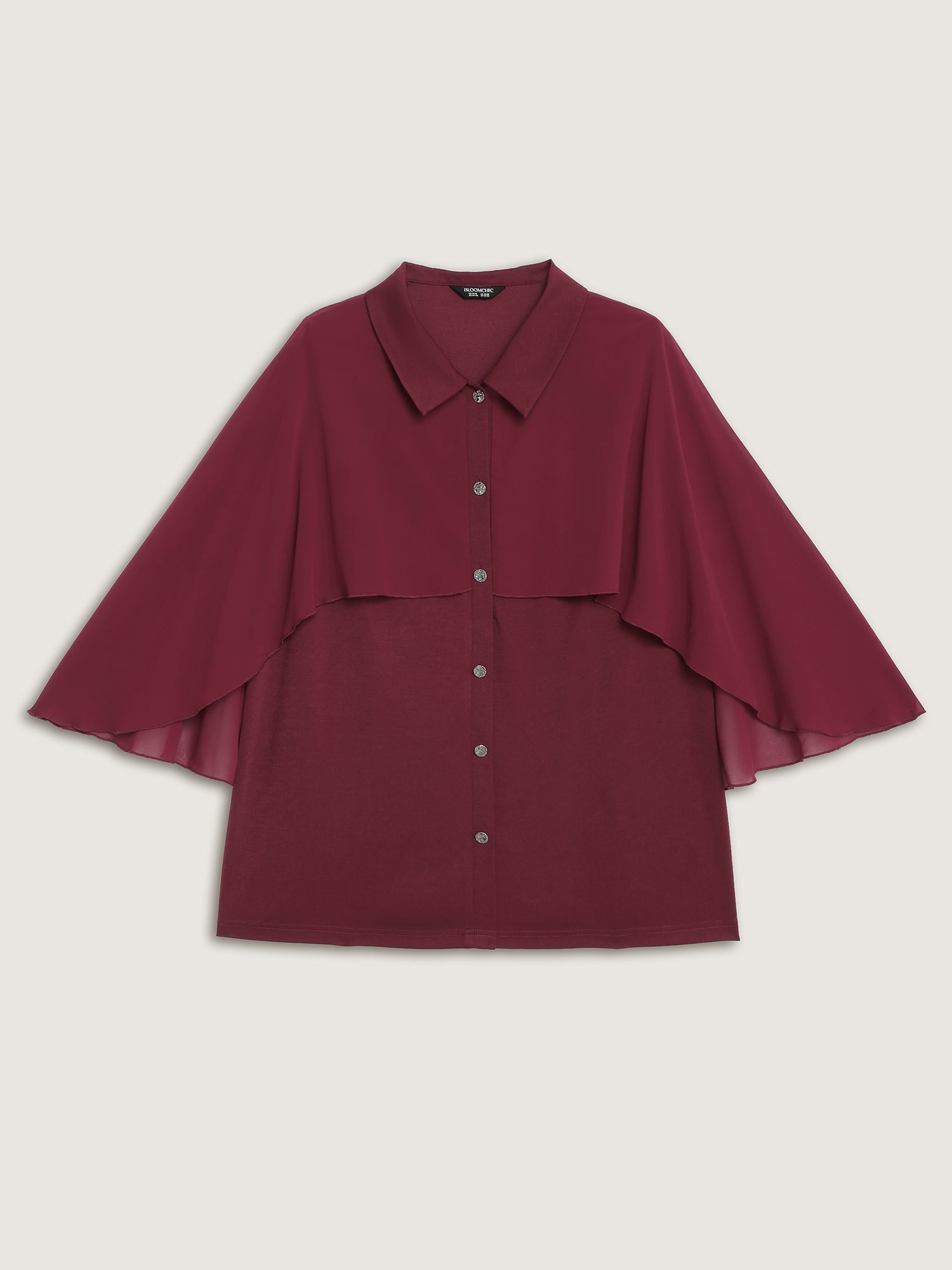 2-in-1 Chiffon Shawl Layered Blouse