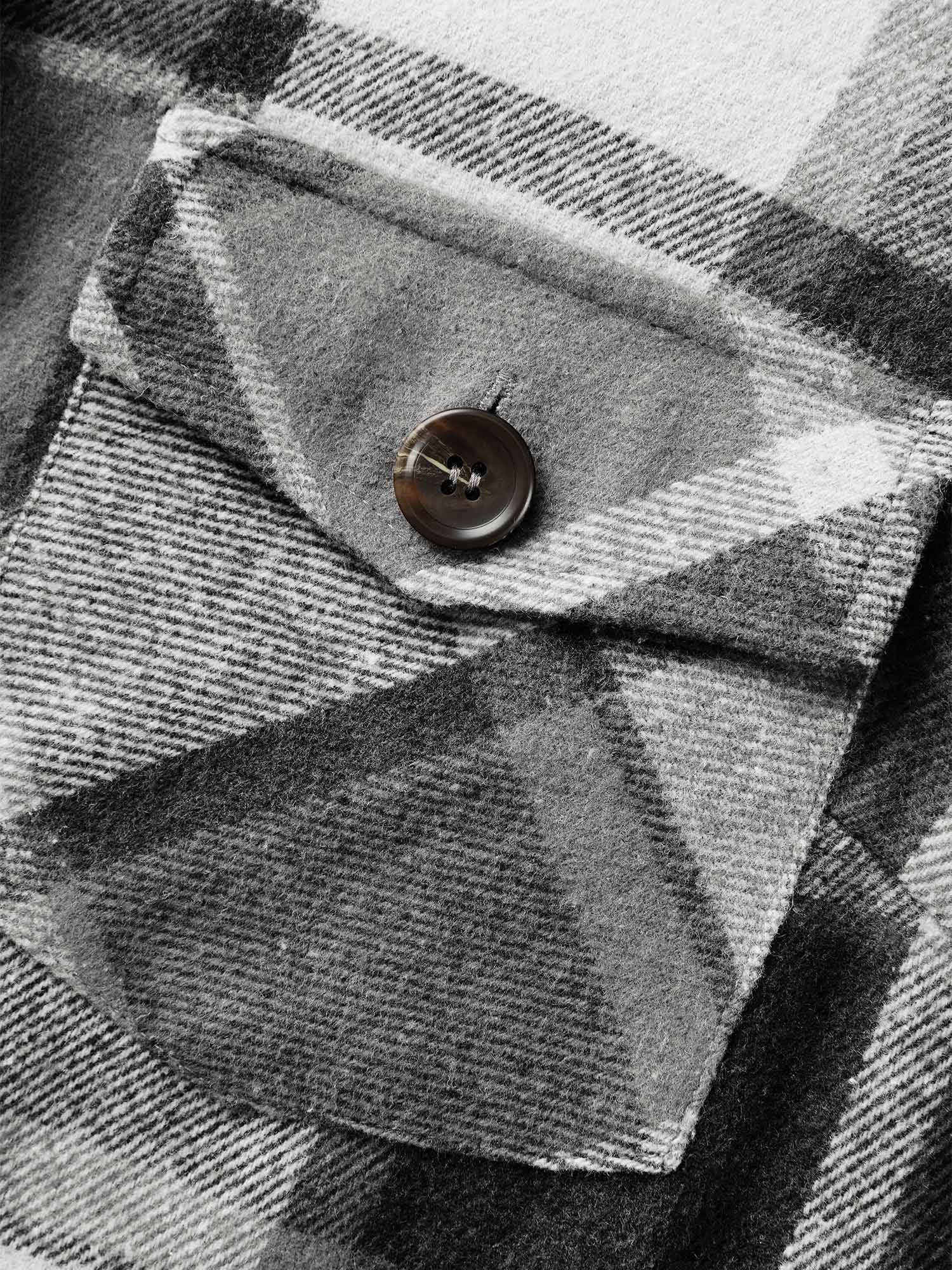 Plaid Chest Pockets Long Jacket