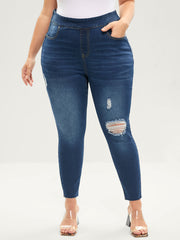 Skinny Very Stretchy  High Rise Medium Wash Sculpt Waist Jeans