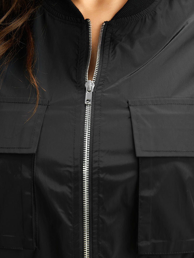 Wind-Resistant Zipper Fly Drawstring Jacket