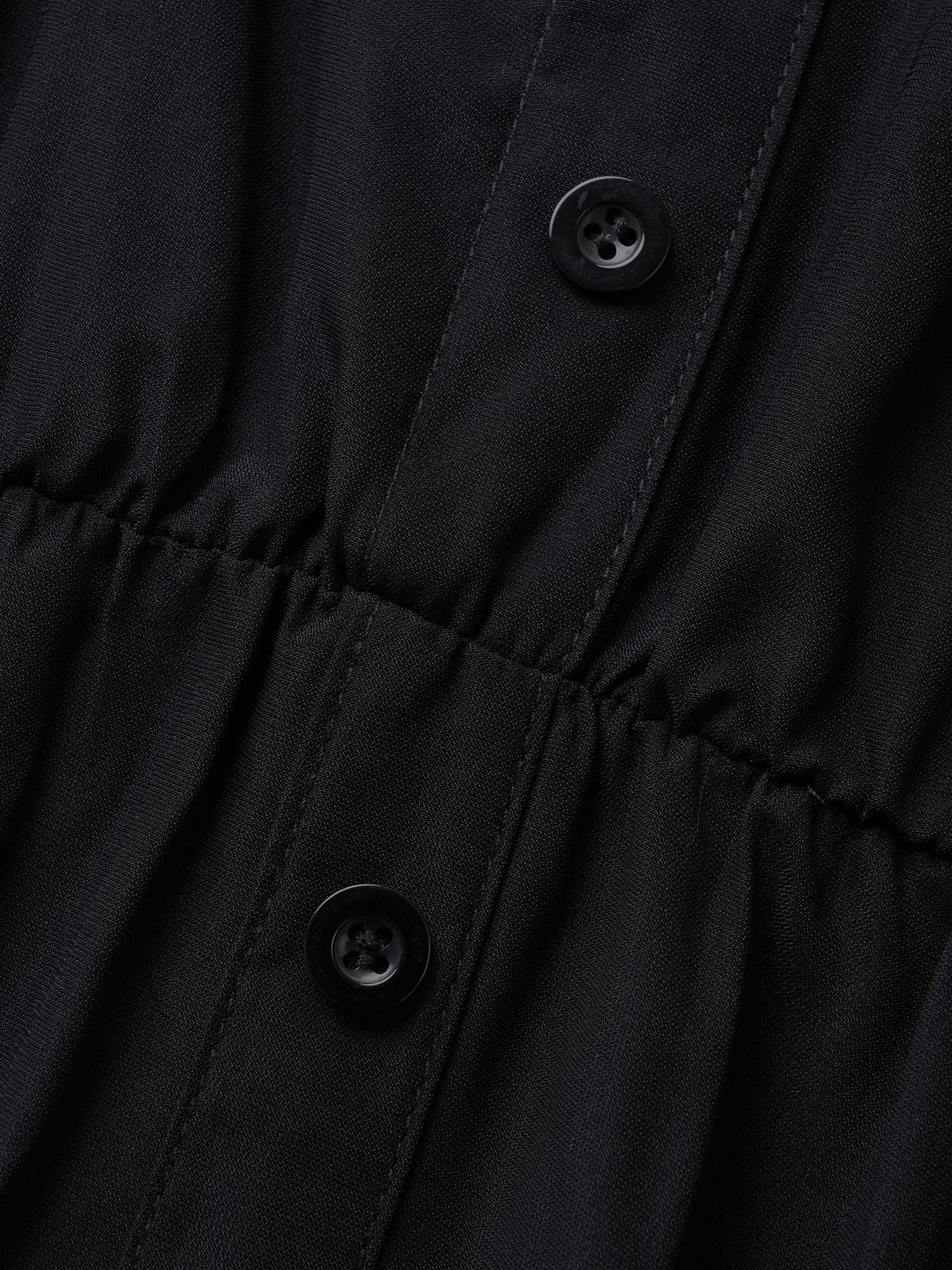 Shirt Collar Tab Sleeve Split Hem Dress