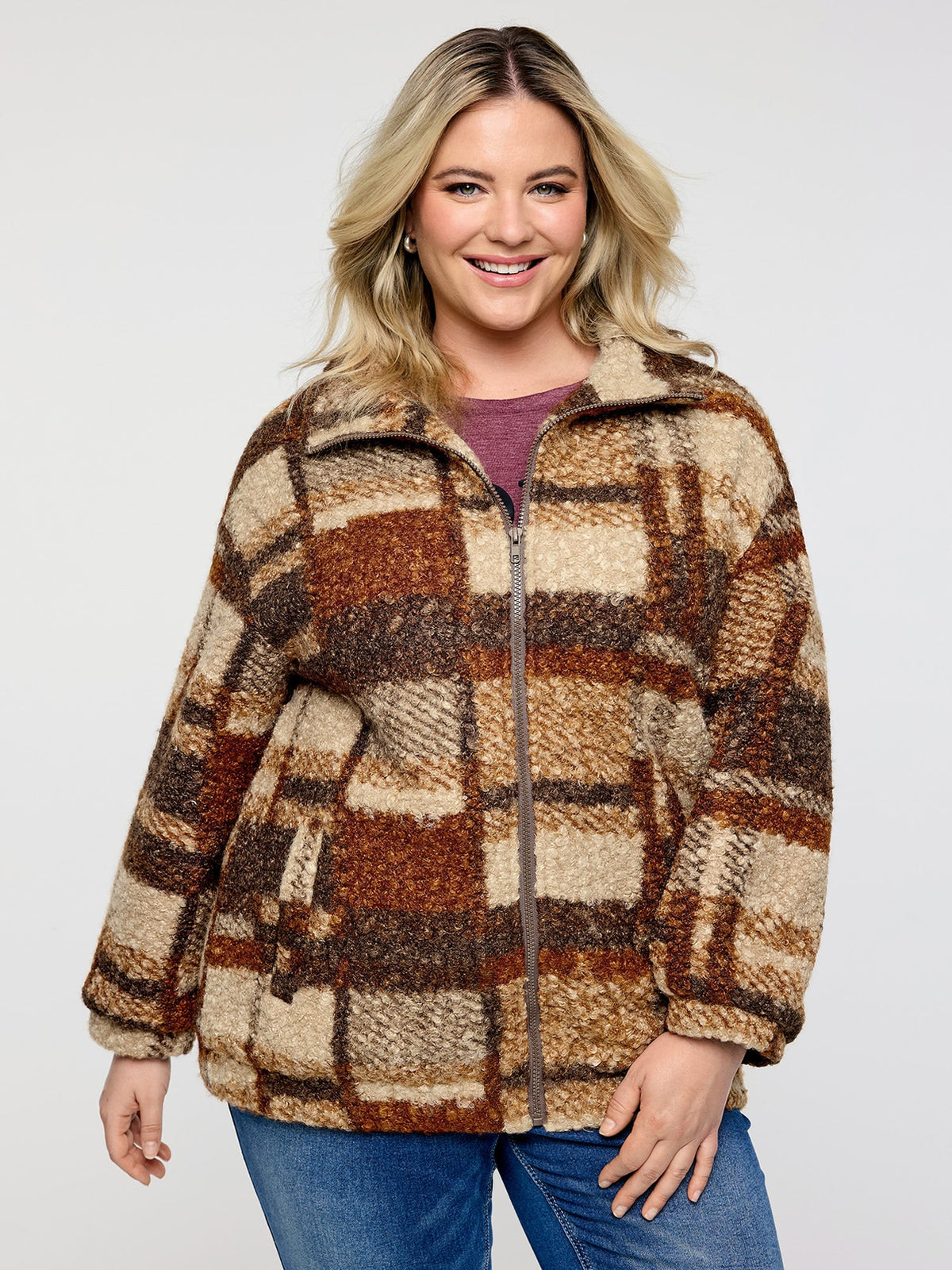 Fall-Ready Fluffy Zipper Jacket