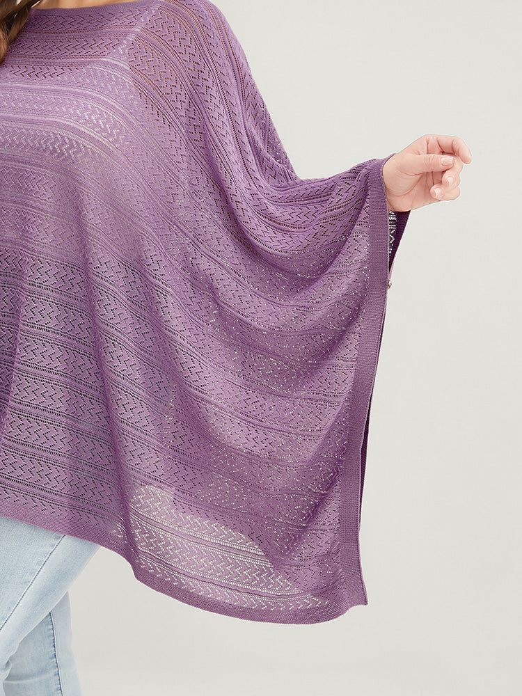 Plain Asymmetrical Hem Dolman Sleeve Knit Top