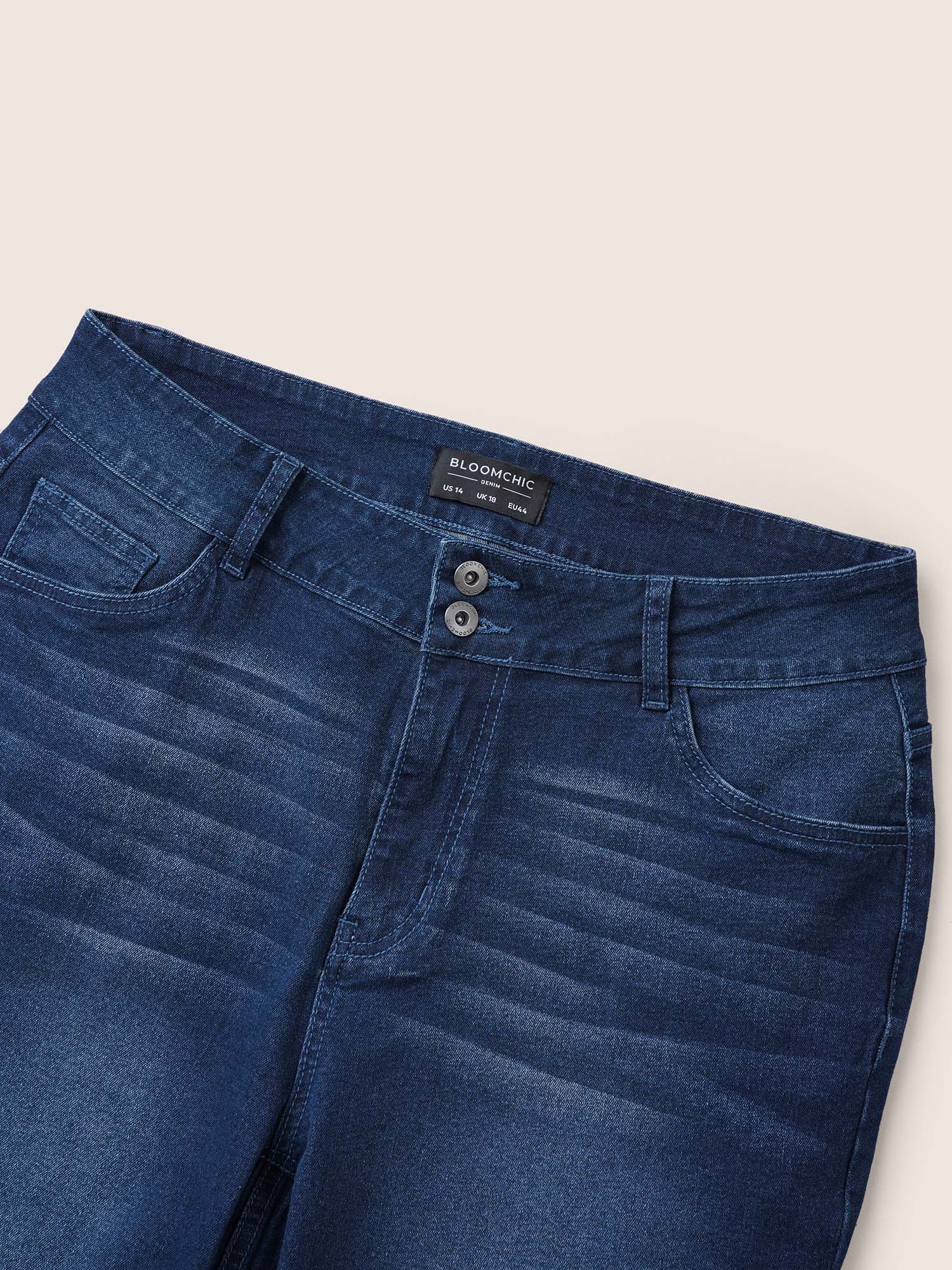 Bodycon Roll Hem Medium Wash Jeans