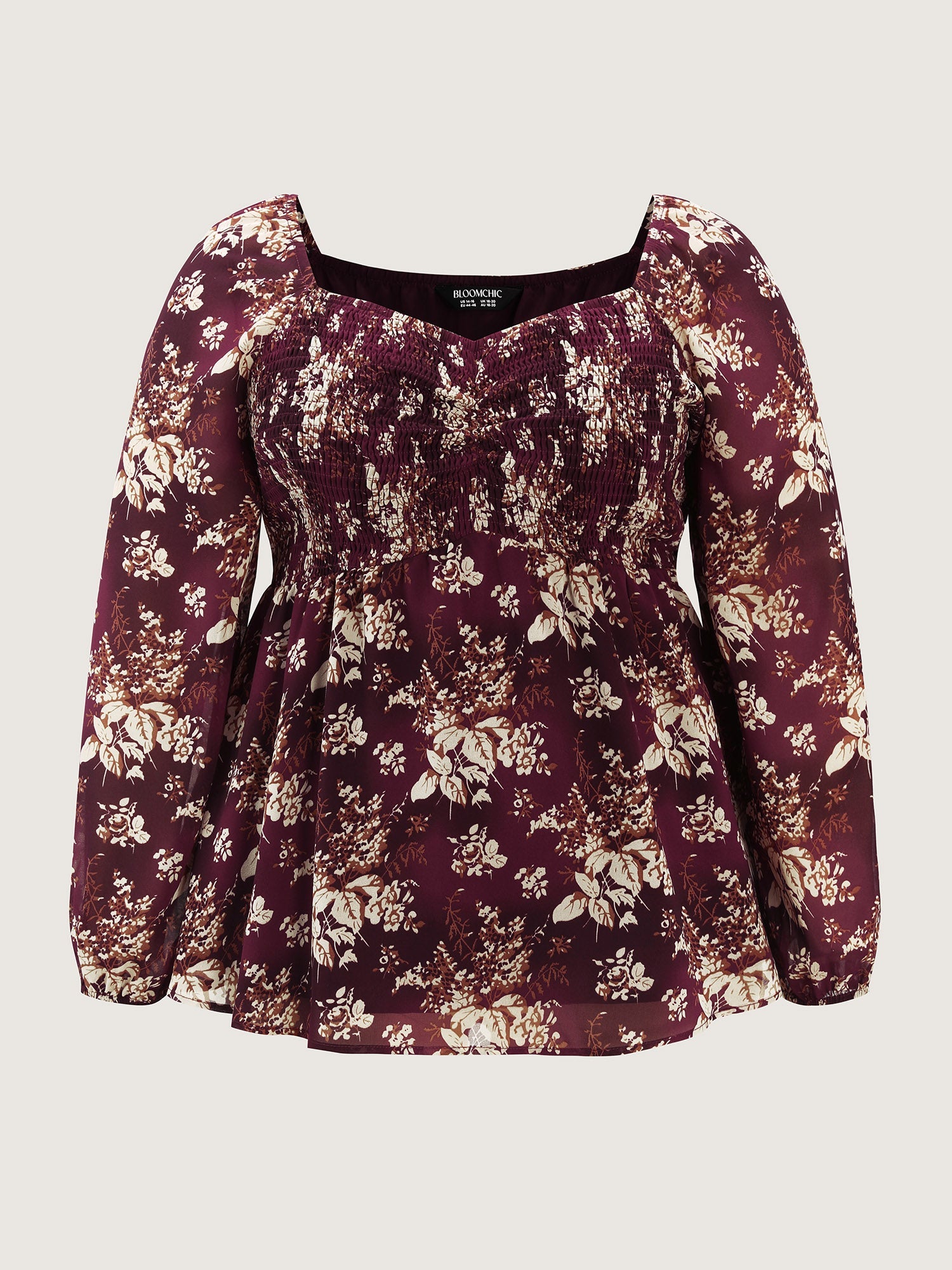 Shirred High-Waist Cinched Blouse