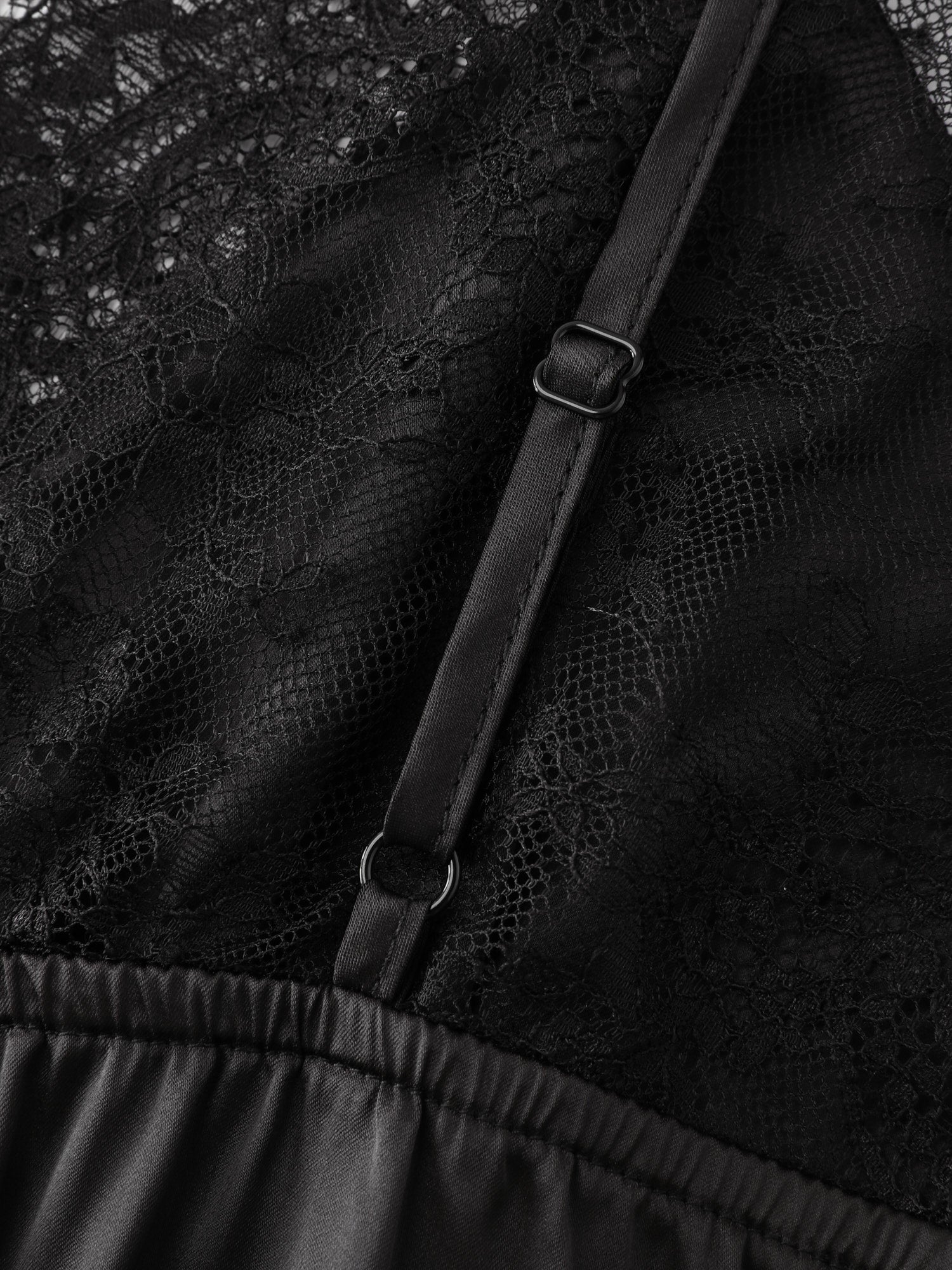 Sheer Lace Trim High Slit Sleep Dress