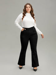 Black Wash Pocket Flare Leg Jeans