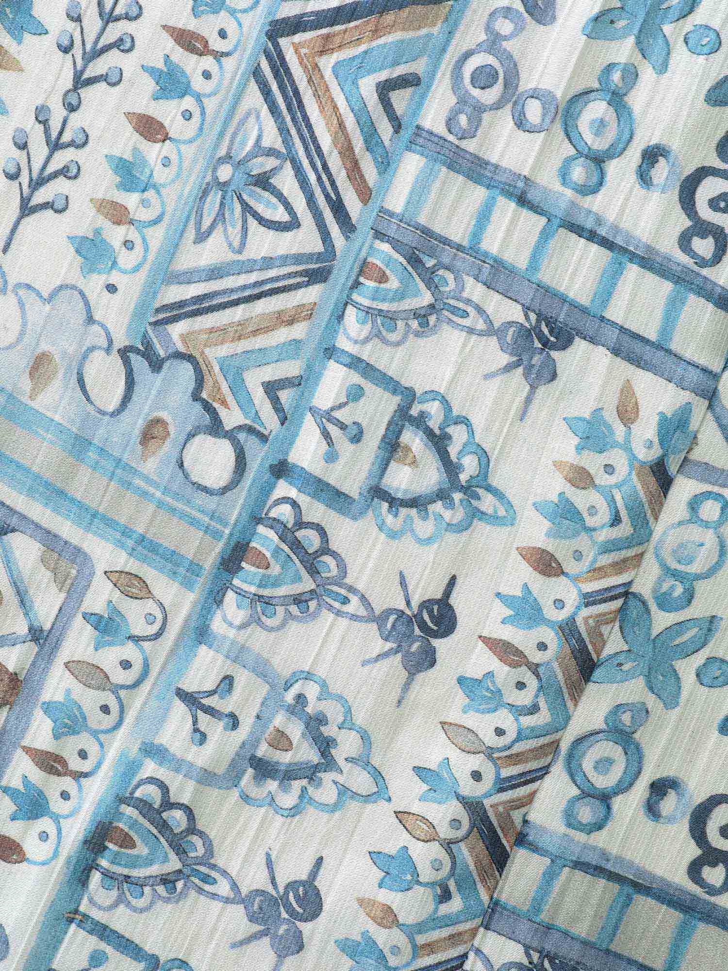 Abstract Print Flowy Sleeve Kimono