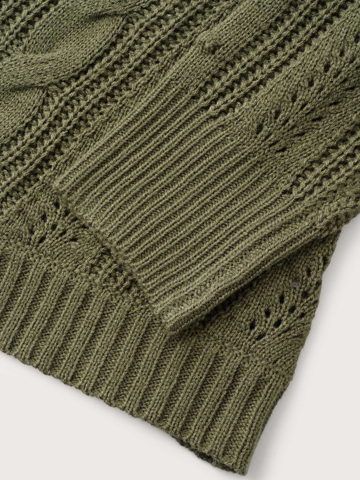 Solid Round Neck Cable Knit Pullover