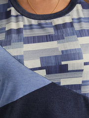 Geometric Colorblock Contrast Crew Neck Sweatshirt