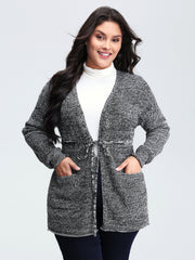Heather Adjustable Waist Drawstring Knit Cardigan