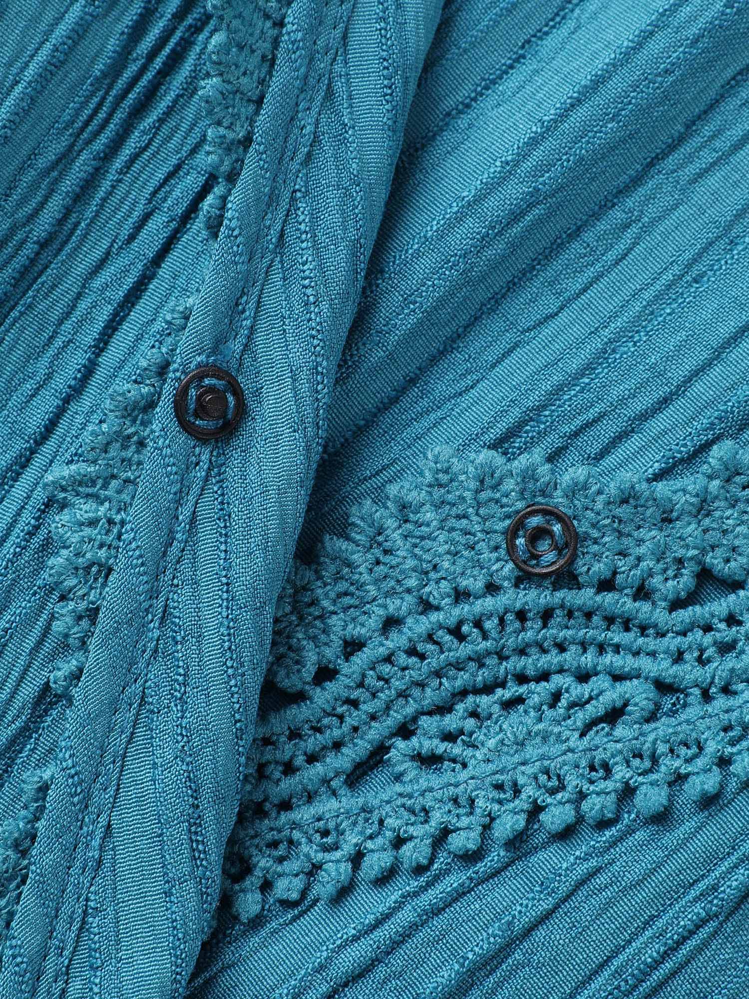 Scalloped Lace Surplice Ruffled Midi Dress