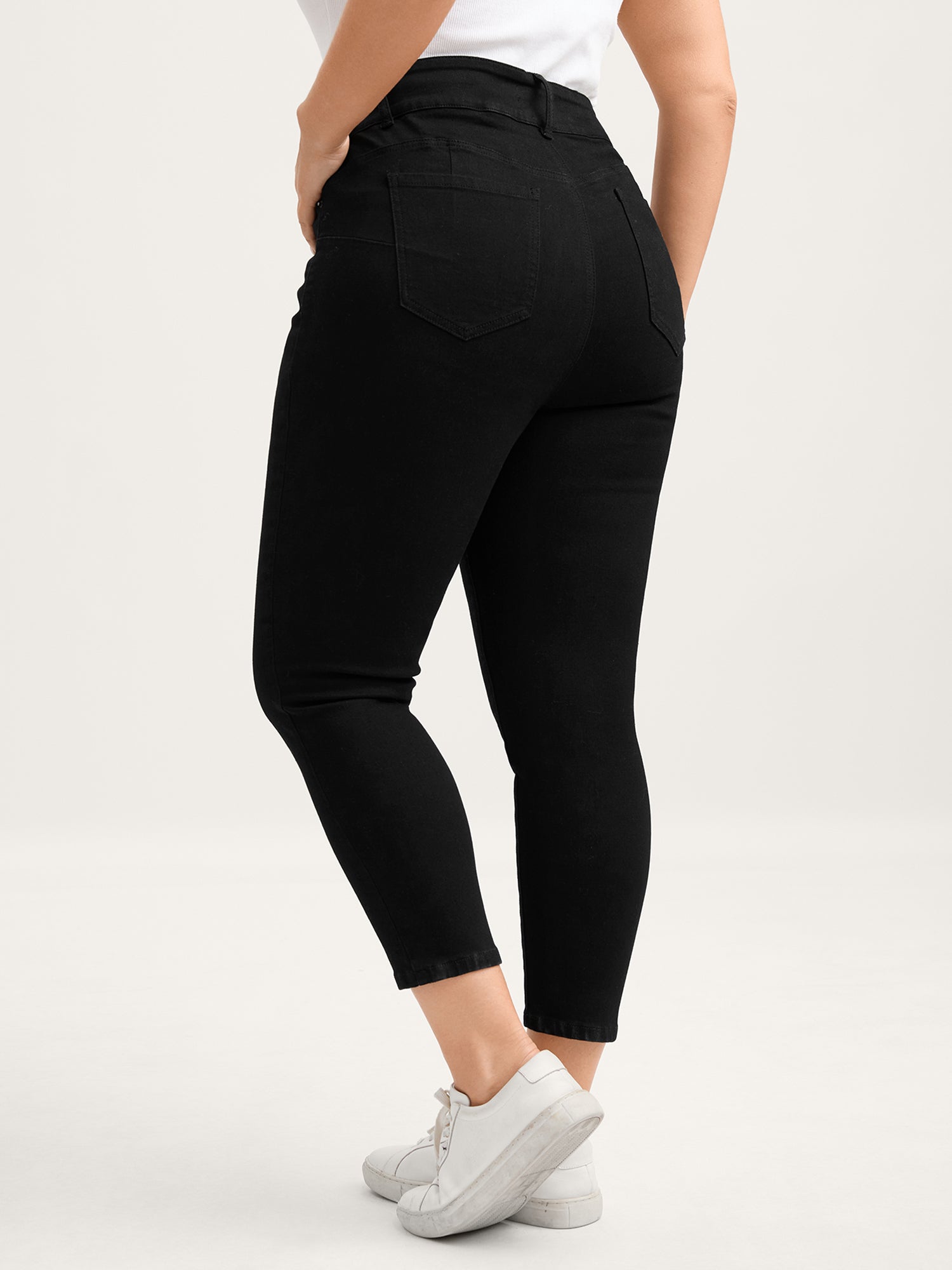 Stretchy Wide Waistband Skinny-Fit Jeans