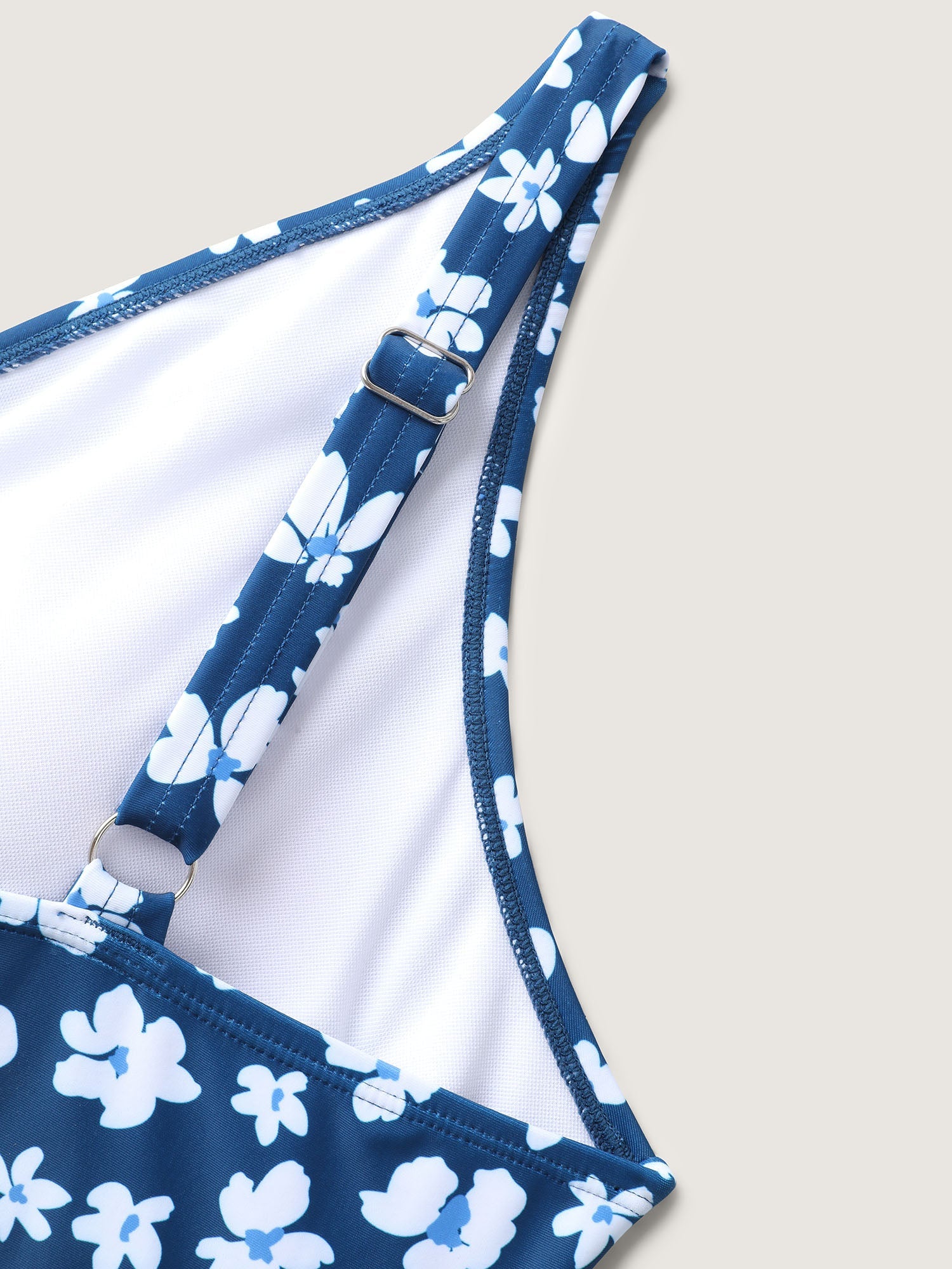 Floral Print Contrast Swim Dress