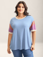 Supersoft Stretchy Color Contrast T-Shirt