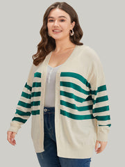 Supersoft Essentials Striped Contrast Button Up Cardigan