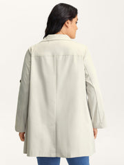 Tab Sleeve Pockets Button Jacket