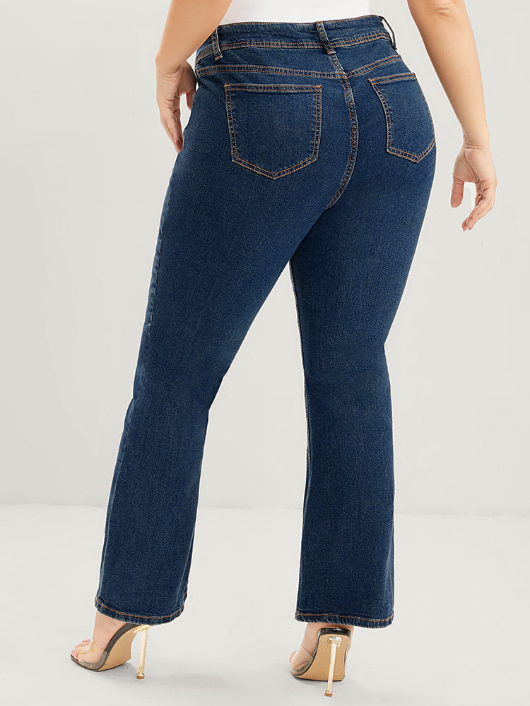 Bootcut Slightly Stretchy High Rise Dark Wash Jeans