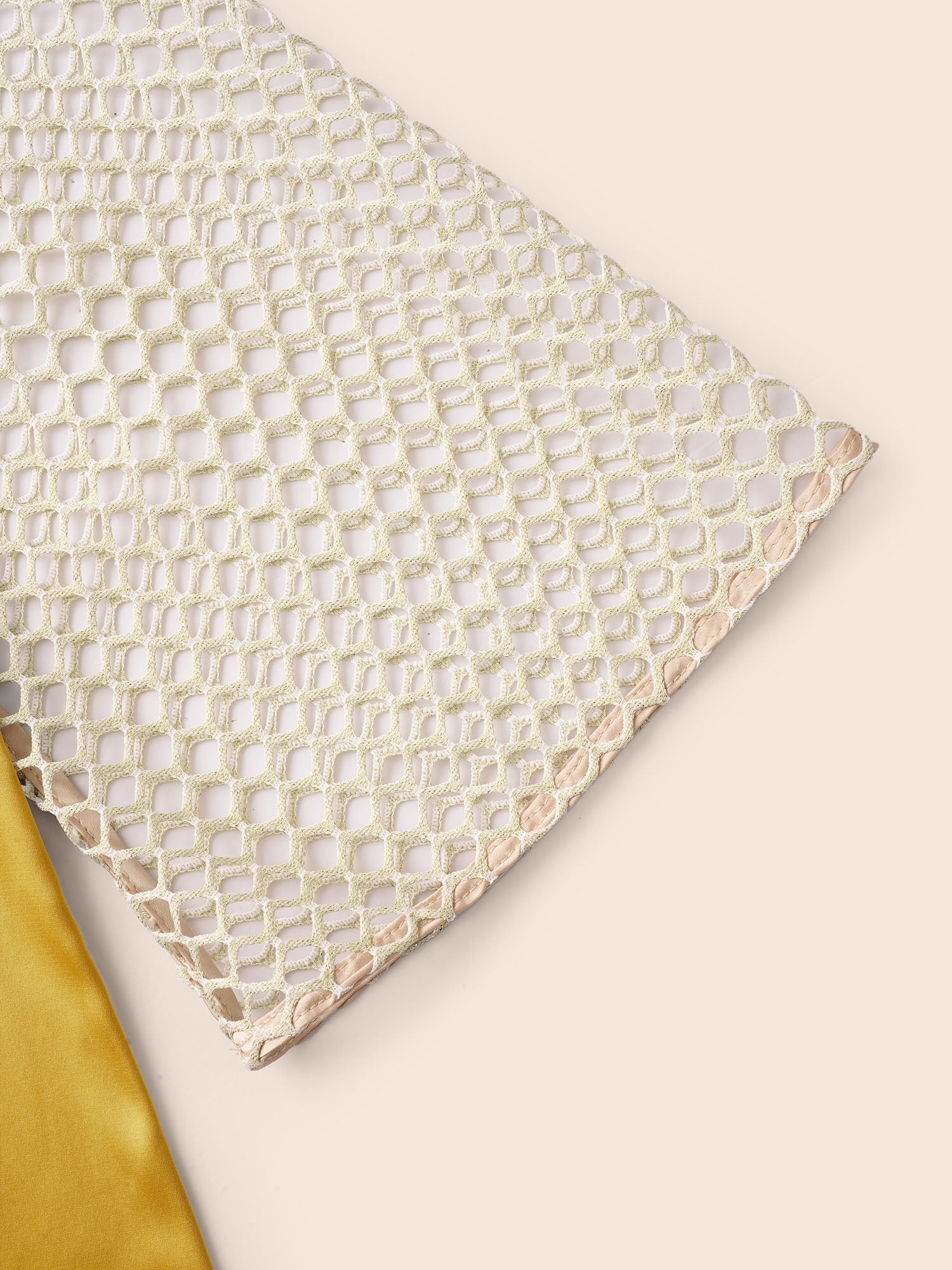 Sand-hued Textured Tri-Piece Dress