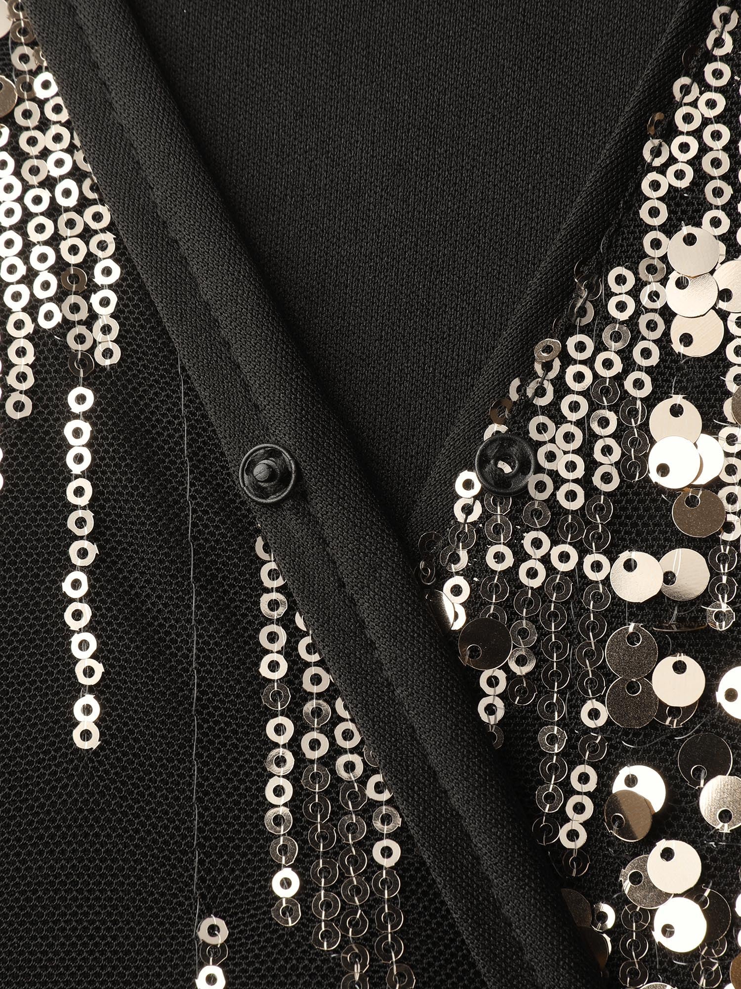 Shimmery Gold Silver Sequin Wrap Party Dress