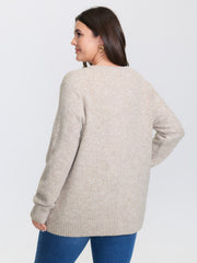 Heart Button-Down Pockets Knit Cardigan