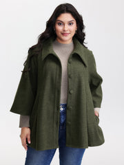 Flared Sleeve A-Line Button Jacket