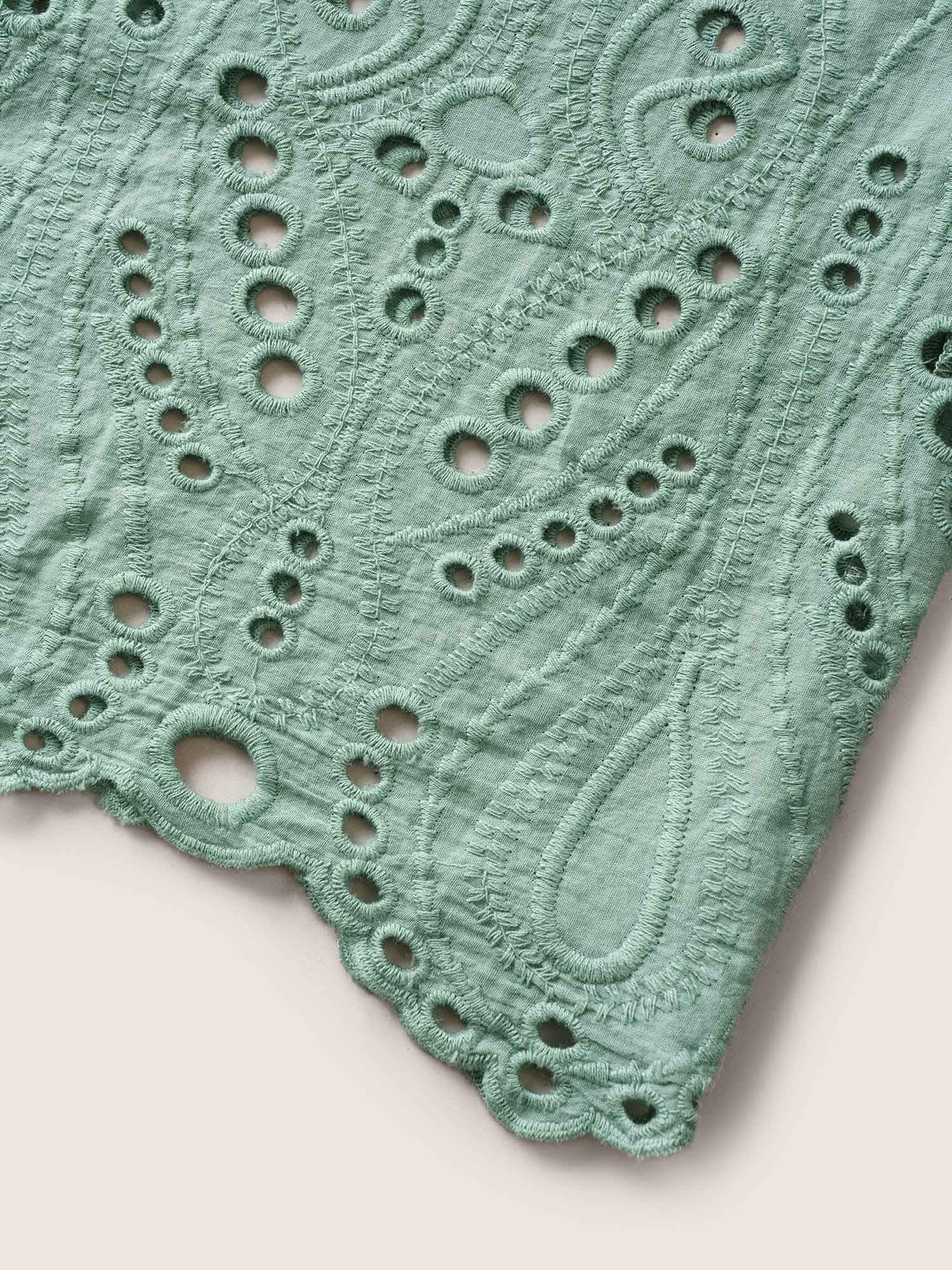 Plain Broderie Anglaise Drawstring Kimono