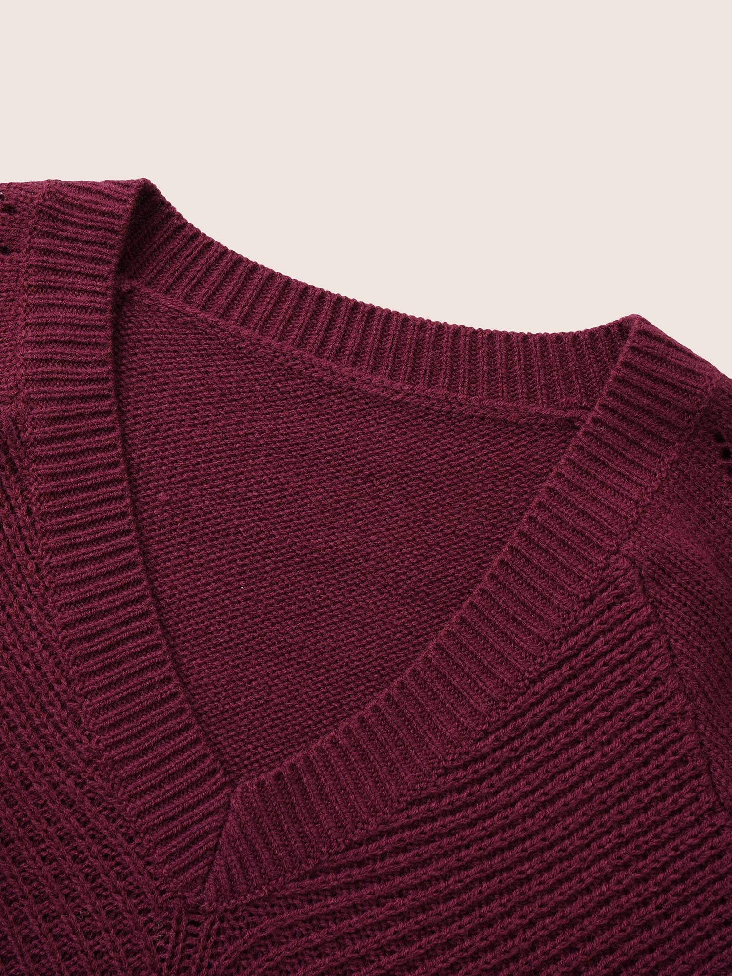 Solid Hollow Out Raglan Sleeve Pullover