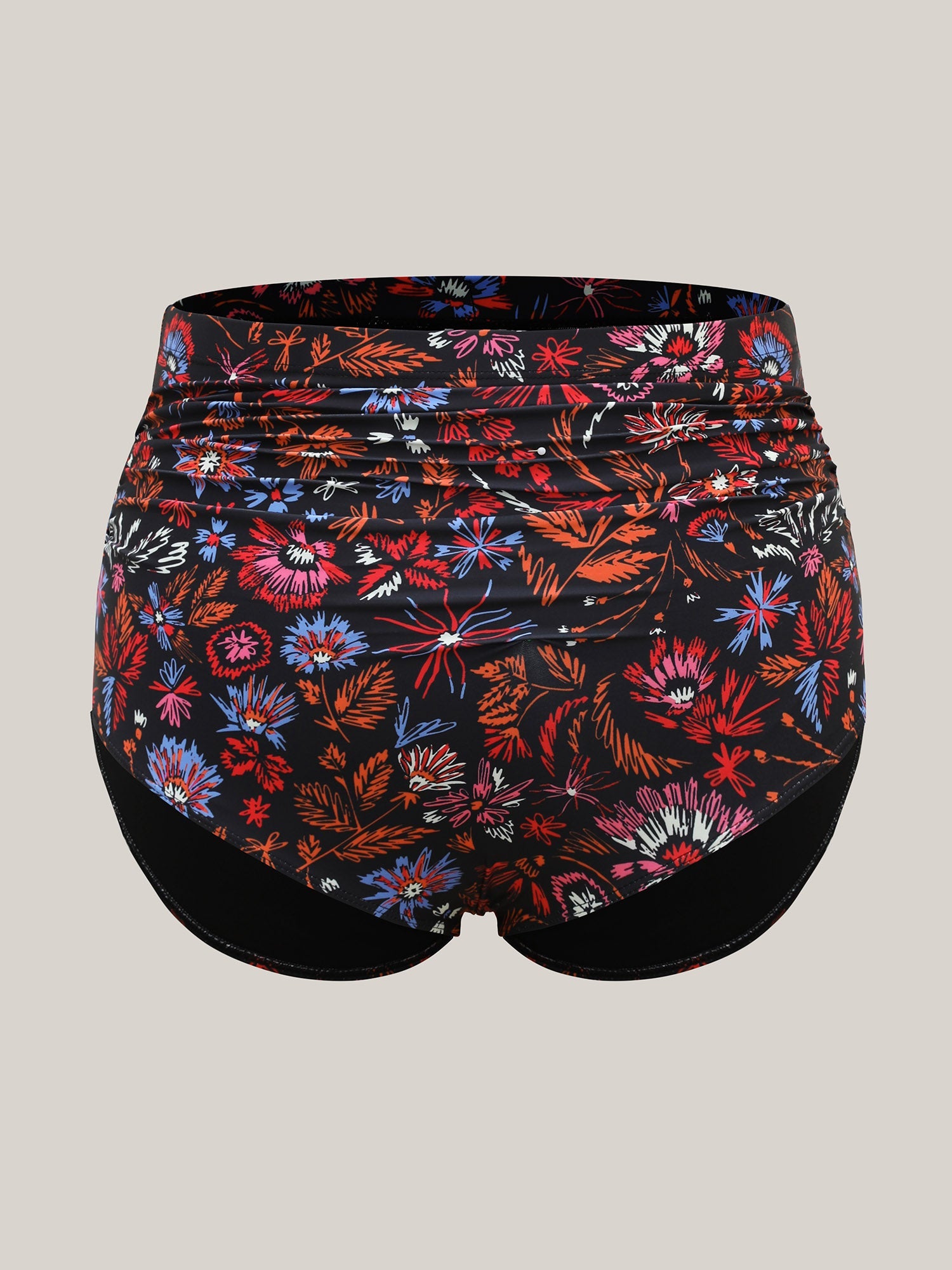 Floral Print Ruched Swim Bottoms